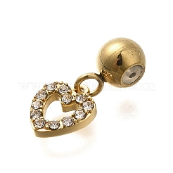 Подвески из нержавеющей стали 304 со стразами&nbsp;STAS-M109-05G-02