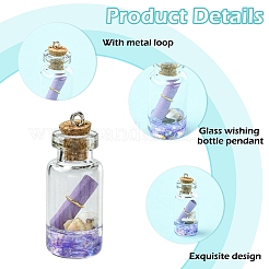 10 шт. стеклянная бутылка желаний подвеска украшения&nbsp;GLAA-YW0005-08