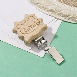 Железные зажимы для удостоверений личности с деревянным животным&nbsp;JEWB-BR00127-02