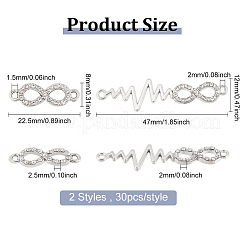 60 шт. 2 стиля сплава кристаллов стразы соединительные подвески&nbsp;FIND-DC0001-39