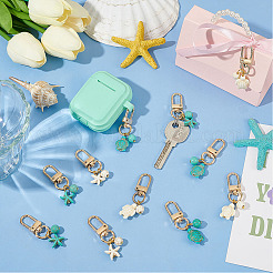 Подвеска из синтетической бирюзы в виде черепахи и морской звезды&nbsp;HJEW-PH01918