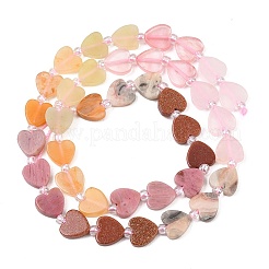 Нити бусин из натурального розового кварца&nbsp;G-F811-A05-02