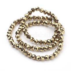 Граненые (32 грань) гальванические стеклянные бусины&nbsp;X-EGLA-R042-4mm-03