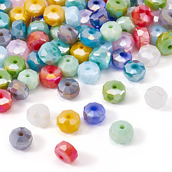 88 шт. 11-цветные гальванизированные стеклянные бусины с цветным покрытием AB&nbsp;EGLA-TA0001-53