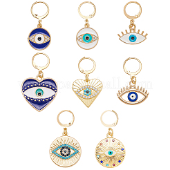 16 шт. 8 стиля эмалированный кулон со знаком «злой глаз» маркеры фиксирующих стежков&nbsp;HJEW-SC00179