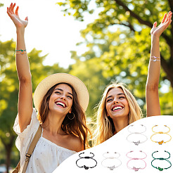 3 комплект из 6 шт. 3 стилей браслетов из сплава и эмали&nbsp;BJEW-TA0001-22