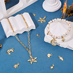 8 шт. 8 стиля латунные подвески с микропаве и кубическим цирконием&nbsp;KK-TA0002-53