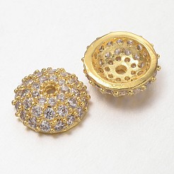 Безлепестковый полукруглый / купольные латунные микро проложить кубического циркония крышки шарика&nbsp;ZIRC-D062