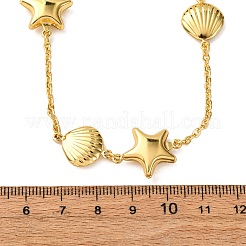 Женские ожерелья-цепочки в форме звезд и ракушек из нержавеющей стали 304&nbsp;NJEW-G178-08G