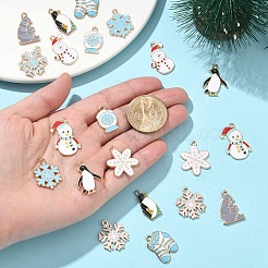 10 шт. 10 стиля подвески из сплава и эмали на зимнюю тематику&nbsp;ENAM-YW0005-21
