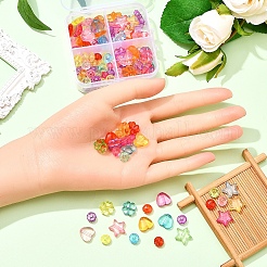 125шт 4 стиля прозрачные акриловые бусины&nbsp;MACR-YW0001-60