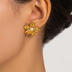 201 серьги-гвоздики из нержавеющей стали в форме цветка&nbsp;GG2778-1