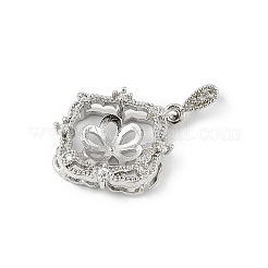 Латунные микро-паве прозрачные кубические цирконии европейские подвески-шармы&nbsp;KK-K297-58P