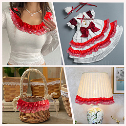 5 м двойной полиэстеровой кружевной отделки для пришивания украшений&nbsp;OCOR-CY0001-63A