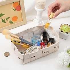 Прямоугольные корзины для хранения из искусственной кожи с узором «тартан»&nbsp;AJEW-WH20004-66A