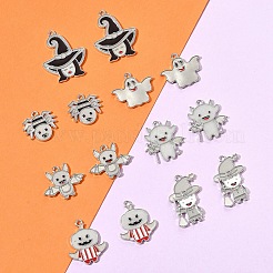 14 шт. 7 стиля хэллоуин тематика стойка покрытие светящийся сплав эмаль подвески&nbsp;ENAM-FS0002-10P