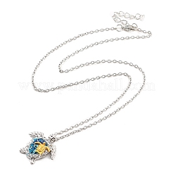 Ожерелье с подвеской в виде морских черепах с аквамарином и стразами для женщин&nbsp;LS-NJEW-I113-02G