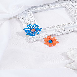 1 пара акриловых сережек-гвоздиков в виде цветка маргаритки&nbsp;EJEW-LP0013-05A