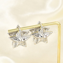 Латунь обруч серьги для женщин&nbsp;EJEW-U041-08P