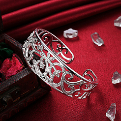 Латунь манжеты браслеты&nbsp;BJEW-BB18056