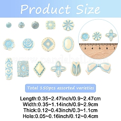 150шт 15 стиля непрозрачные бусины из акриловой эмали&nbsp;OACR-YW0004-18