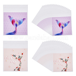 100 шт. 2-цветные квадратные пластиковые целлофановые самозапечатывающиеся пакеты&nbsp;ABAG-TA0001-32