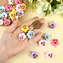 24 шт. 6 цвета непрозрачные подвески из смолы&nbsp;RESI-SC0006-46