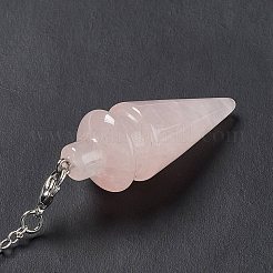 Биолокационные маятники из натурального розового кварца&nbsp;AJEW-B020-01P-08