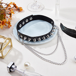 1 шт. колье-чокер из искусственной кожи с шипами и заклепками в готическом стиле&nbsp;NJEW-CL0001-12