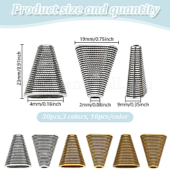 30 шт. 3-х цветные бусины в тибетском стиле в форме конуса&nbsp;FIND-GO0003-35