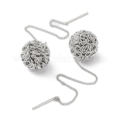 Серьги-гвоздики из латунной проволоки EJEW-G357-01P