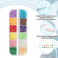 12000 шт. 12-х цветные полукруглые непрозрачные смоляные кабошоны&nbsp;MRMJ-GO0001-10A