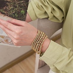 6шт круглые латунные браслеты из бисера для женщин&nbsp;BJEW-SW00150