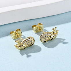 Серьги-гвоздики из циркония&nbsp;LS-EJEW-D328-04G-03