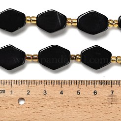 Натуральный черный агат бисер нитей&nbsp;G-F807-A02-02