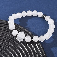 Браслет из натуральных кварцевых бусин для женщин&nbsp;BJEW-A145-01H