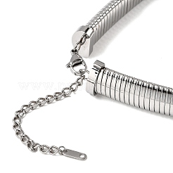 Не тускнеющие плоские ожерелья-змейки из нержавеющей стали 304 для женщин&nbsp;NJEW-U049-01P-01