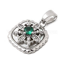 Подвески из натуральной ракушки и зеленого кубического циркония&nbsp;KK-G553-07P