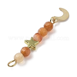 Подвески из натуральных смешанных камней с ограненными круглыми бусинами&nbsp;PALLOY-JF03604