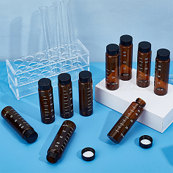 Стеклянные флаконы со шкалой и черной прорезной крышкой&nbsp;AJEW-WH0031-92