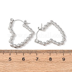 Не тускнеющие серьги-кольца из нержавеющей стали 304 в форме сердца для женщин&nbsp;LS-STAS-A057-19P