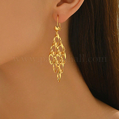 Серьги-кольца из латуни с ромбами&nbsp;LP1975