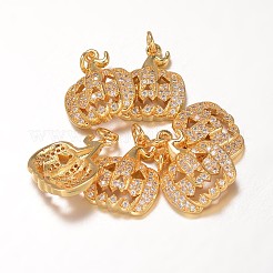 Хэллоуин латунные подвески из фианита&nbsp;ZIRC-K026-06G-NR