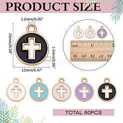 80шт подвески из эмалированного сплава с покрытием из светлого золота&nbsp;ENAM-ME0001-09