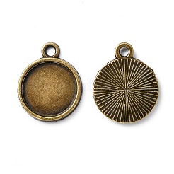 Плоские круглые сеттинги сплава кулон кабошон&nbsp;PALLOY-N0088-38AB-NF