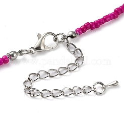 Колье из стеклянного цветка и бисера&nbsp;NJEW-Z029-03D