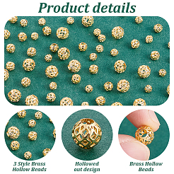 60 шт. 3 стиля латунные полые разделительные бусины&nbsp;KK-PH0010-39