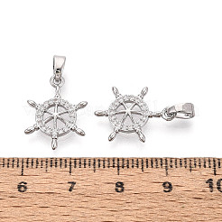 Латунные микропаве прозрачные подвески с фианитом&nbsp;KK-N259-01P