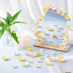 Кабошоны цветка из непрозрачной смолы&nbsp;CRES-NB0001-45