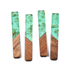 Большие подвески из прозрачной смолы и орехового дерева&nbsp;RESI-N025-034-A02